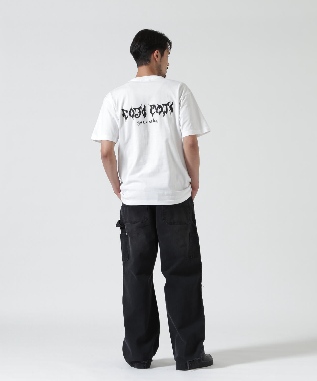 guernika/ゲルニカ/Drooping COJI-COJI Paint T-shirt / White