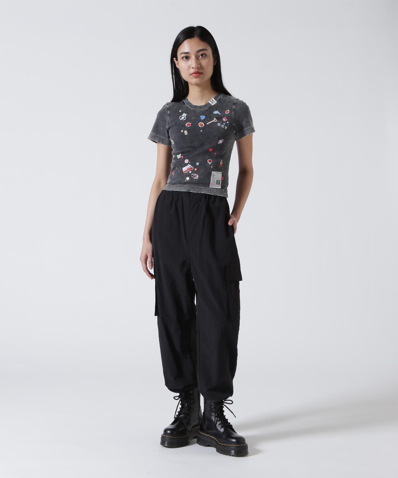 Maison MIHARAYASUHIRO/メゾン ミハラヤスヒロ/Kids Sticker Bleached Mini T-shirt