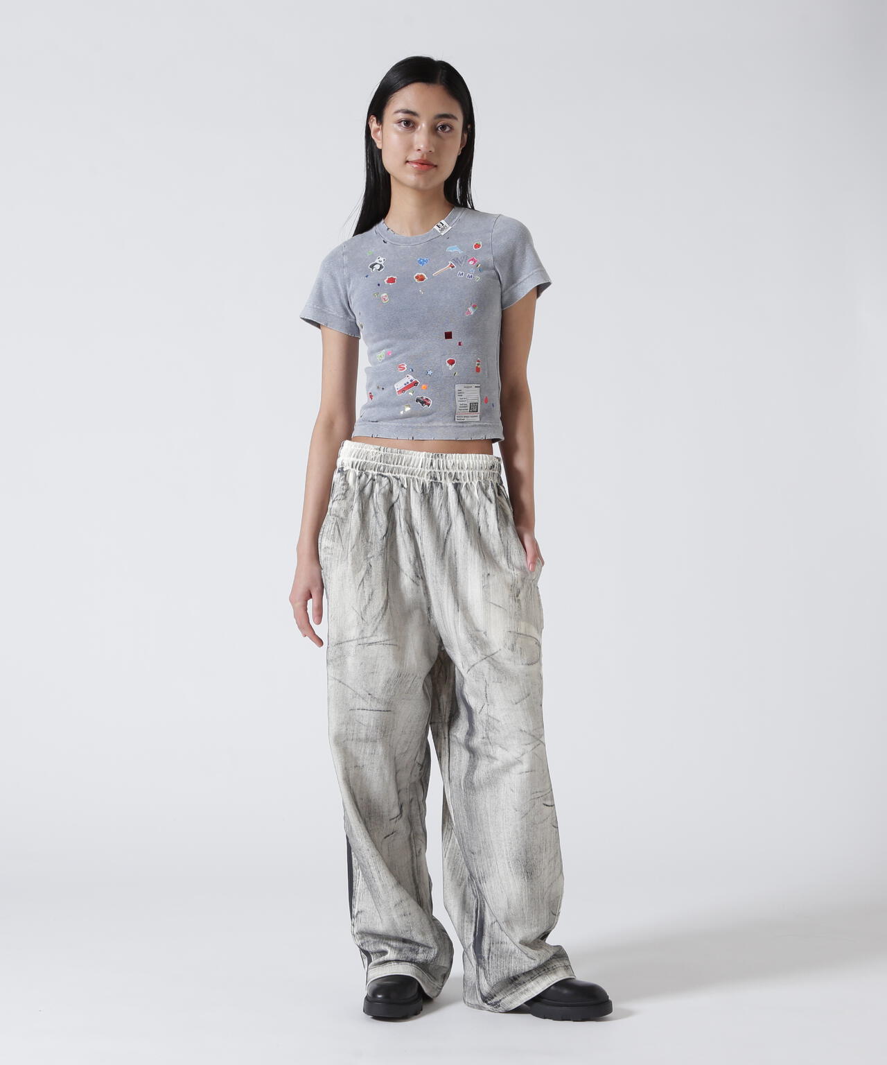 Maison MIHARAYASUHIRO/メゾン ミハラヤスヒロ/Kids Sticker Bleached Mini T-shirt
