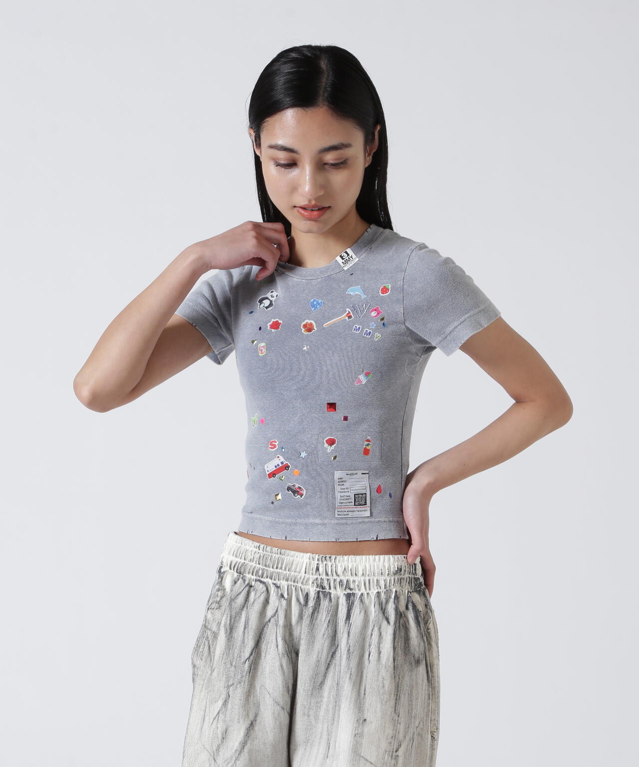 Maison MIHARAYASUHIRO/メゾン ミハラヤスヒロ/Kids Sticker Bleached Mini T-shirt