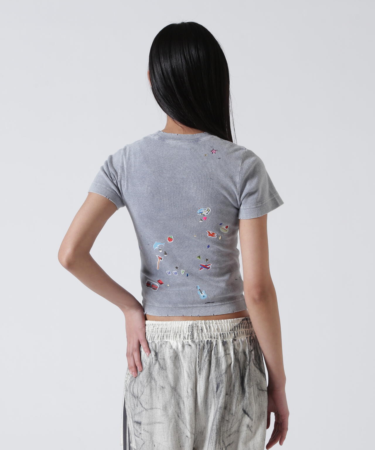 Maison MIHARAYASUHIRO/メゾン ミハラヤスヒロ/Kids Sticker Bleached Mini T-shirt