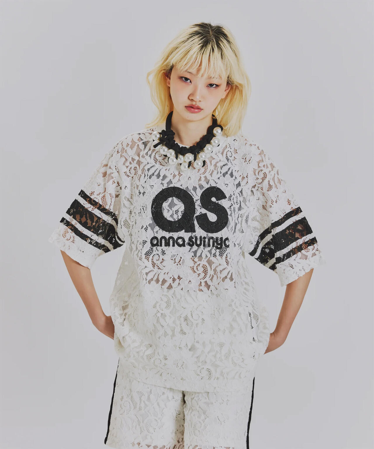 ANNA SUI NYC/アナ スイ エヌワイシー/レースロゴＴシャツ