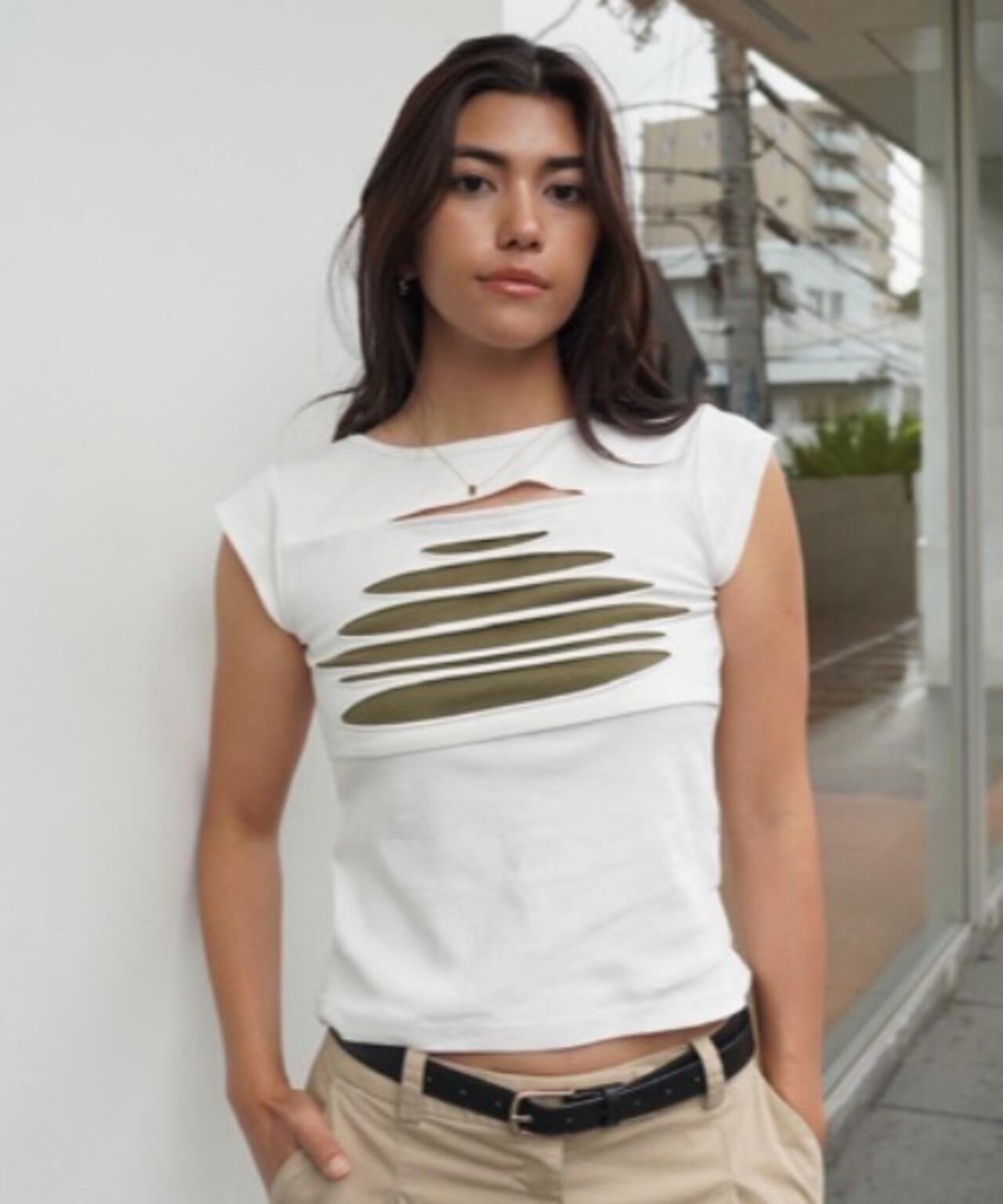 MITSUKI/ミツキ/Slit Design T-Shirt