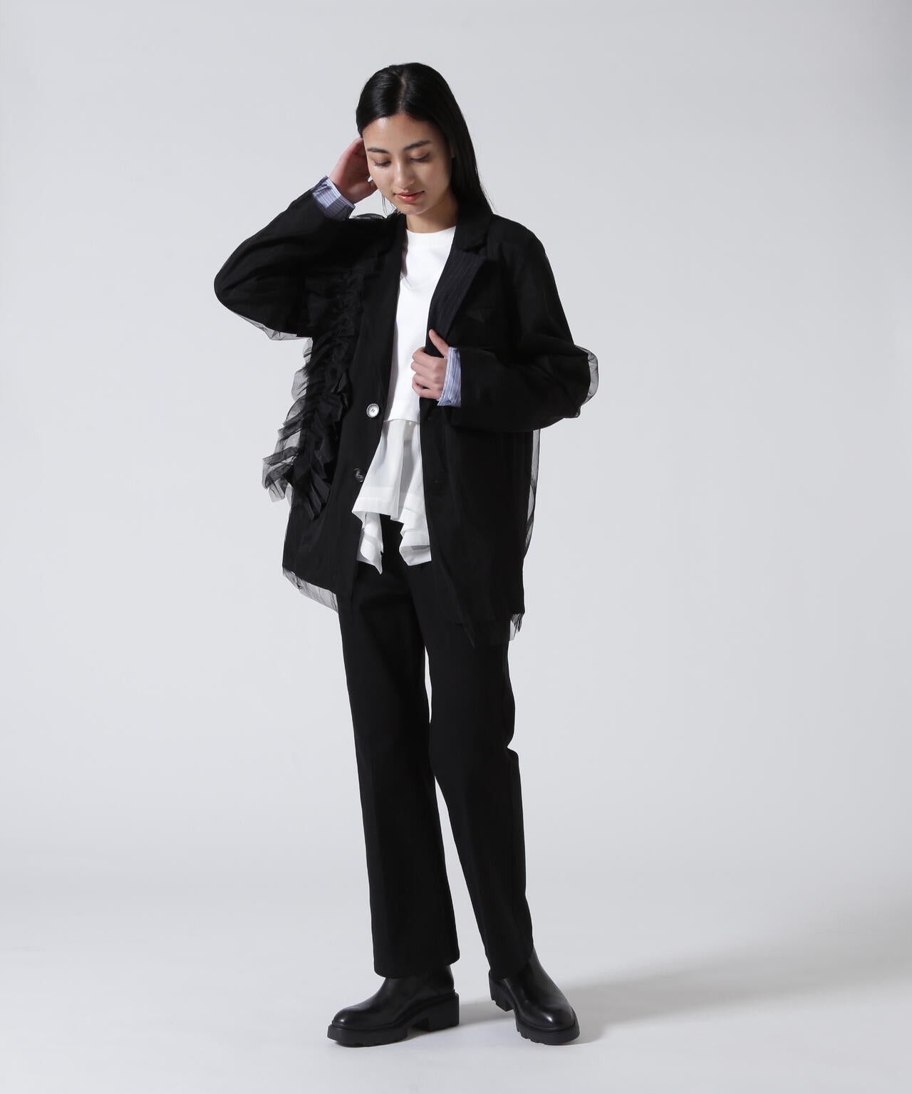 AULA AILA/アウラアイラ/REVERSIBLE SHEER JACKET