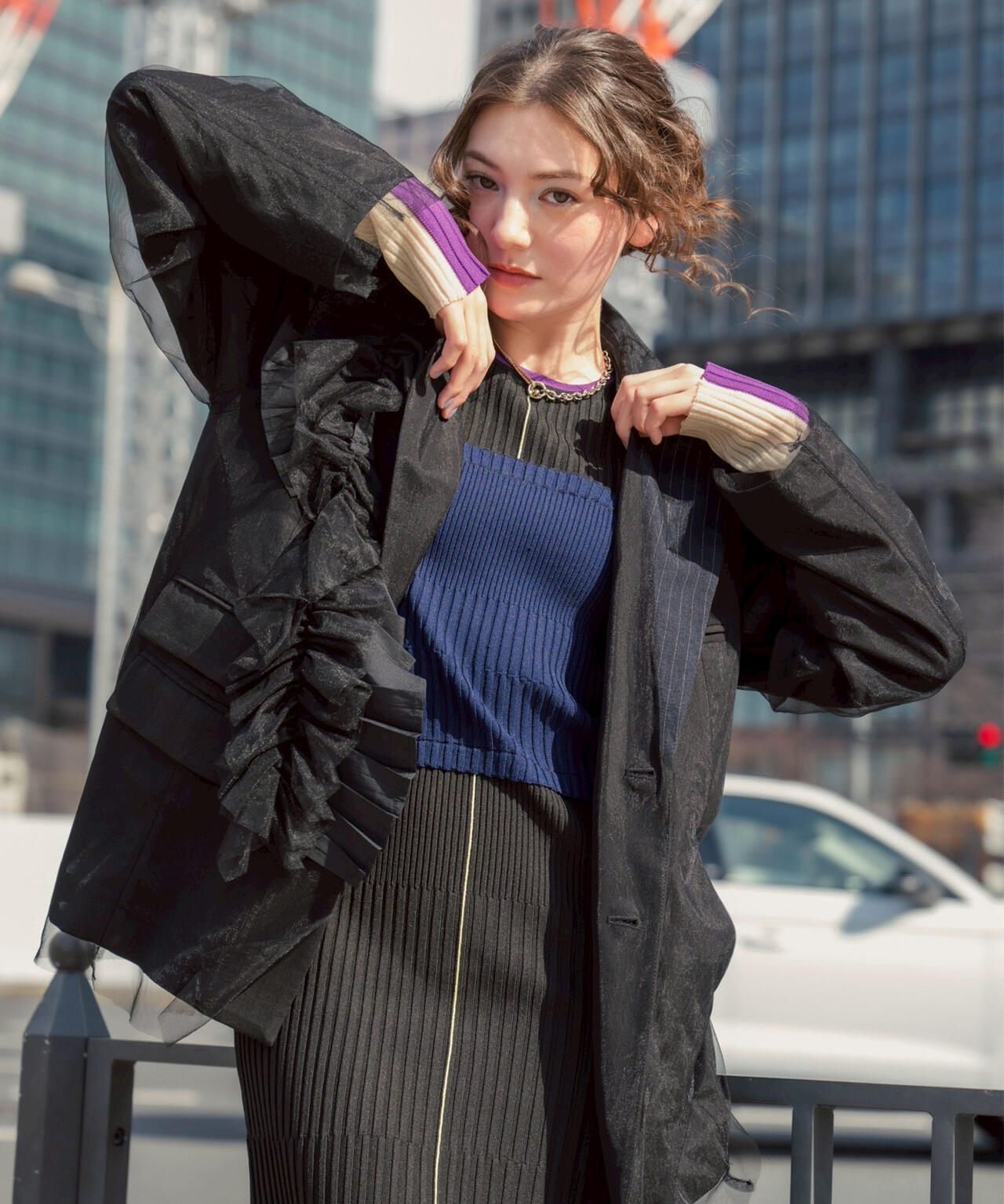 AULA AILA/アウラアイラ/REVERSIBLE SHEER JACKET