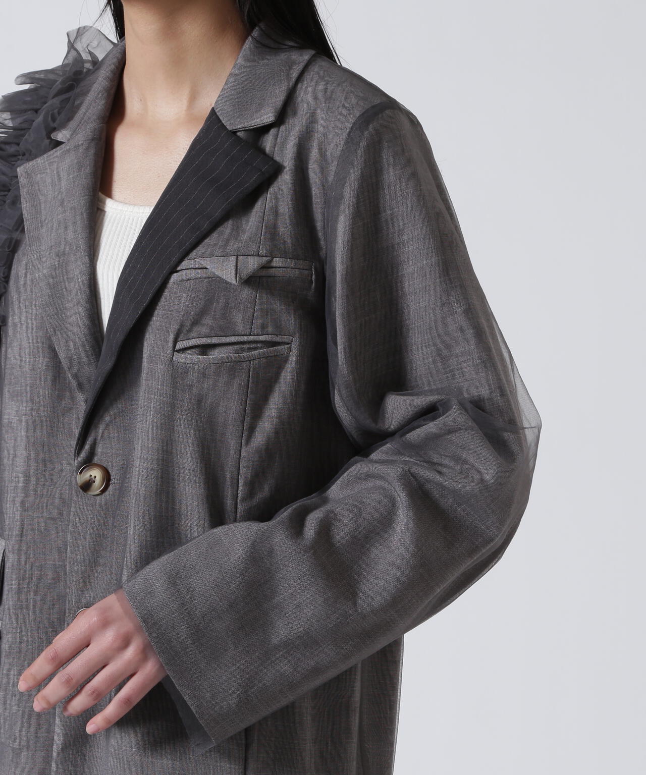 AULA AILA/アウラアイラ/REVERSIBLE SHEER JACKET