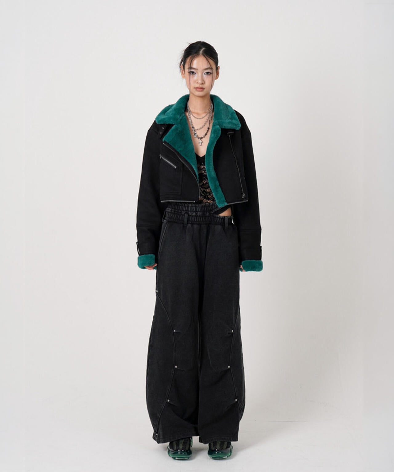 MITSUKI/ミツキ/EYELET TUCK SWEAT PANTS