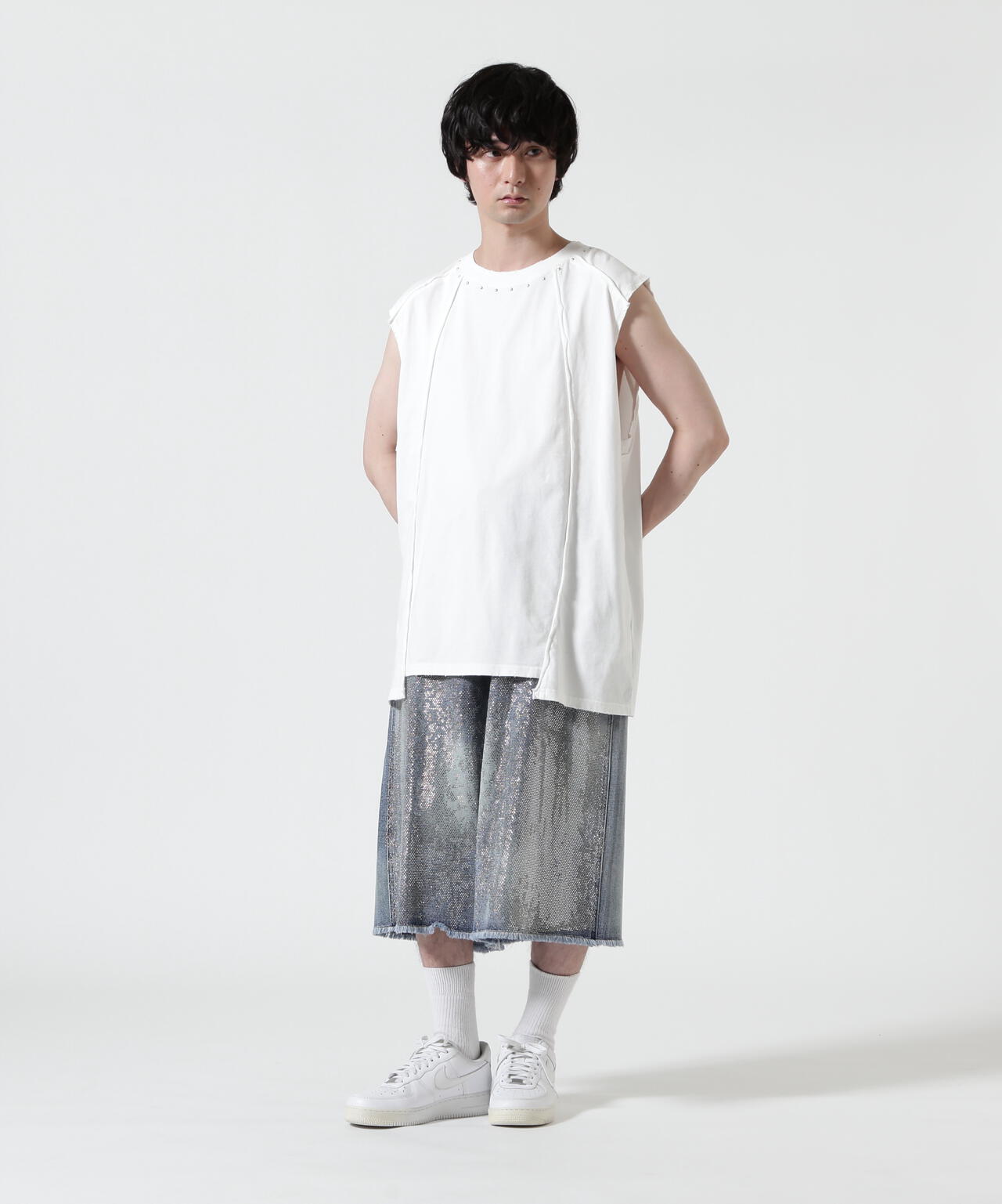 FR(13)NDS/フレンズ/LINE STONE DENIM SHORTS