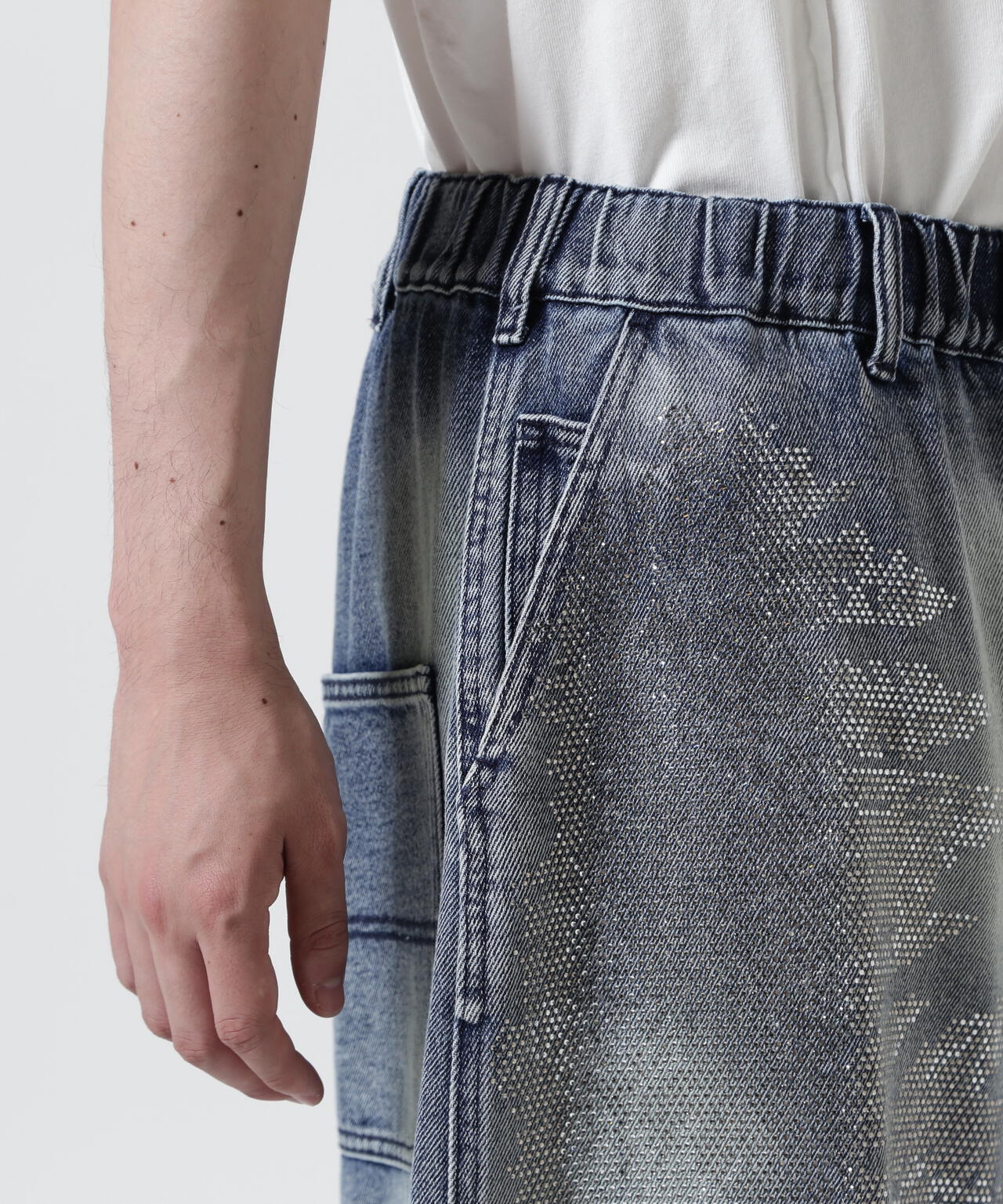 FR(13)NDS/フレンズ/LINE STONE DENIM SHORTS