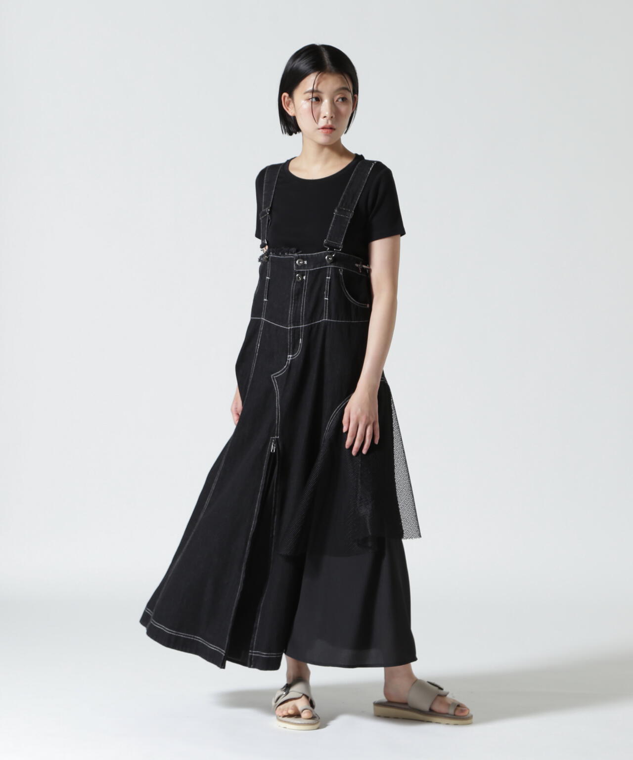 AULA AILA/アウラアイラ/2WAY 3FABRIC JUMPER SKIRT