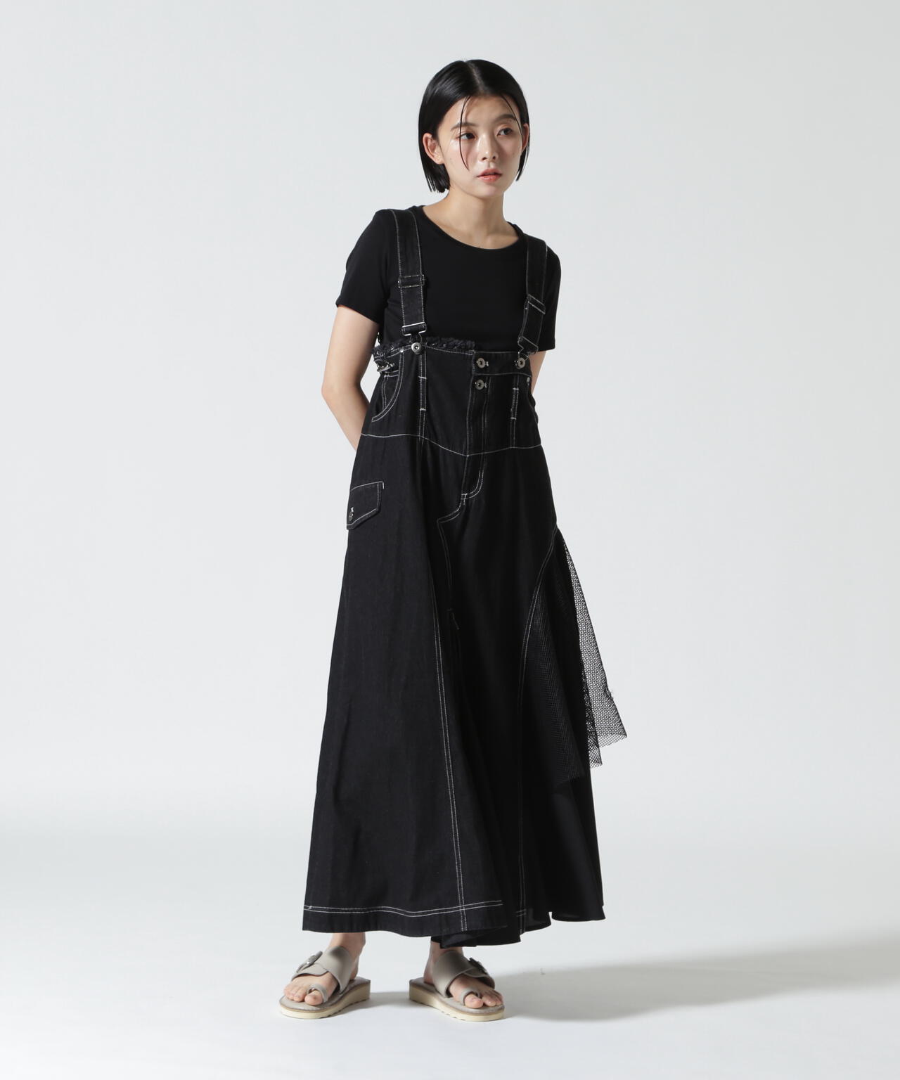 AULA AILA/アウラアイラ/2WAY 3FABRIC JUMPER SKIRT