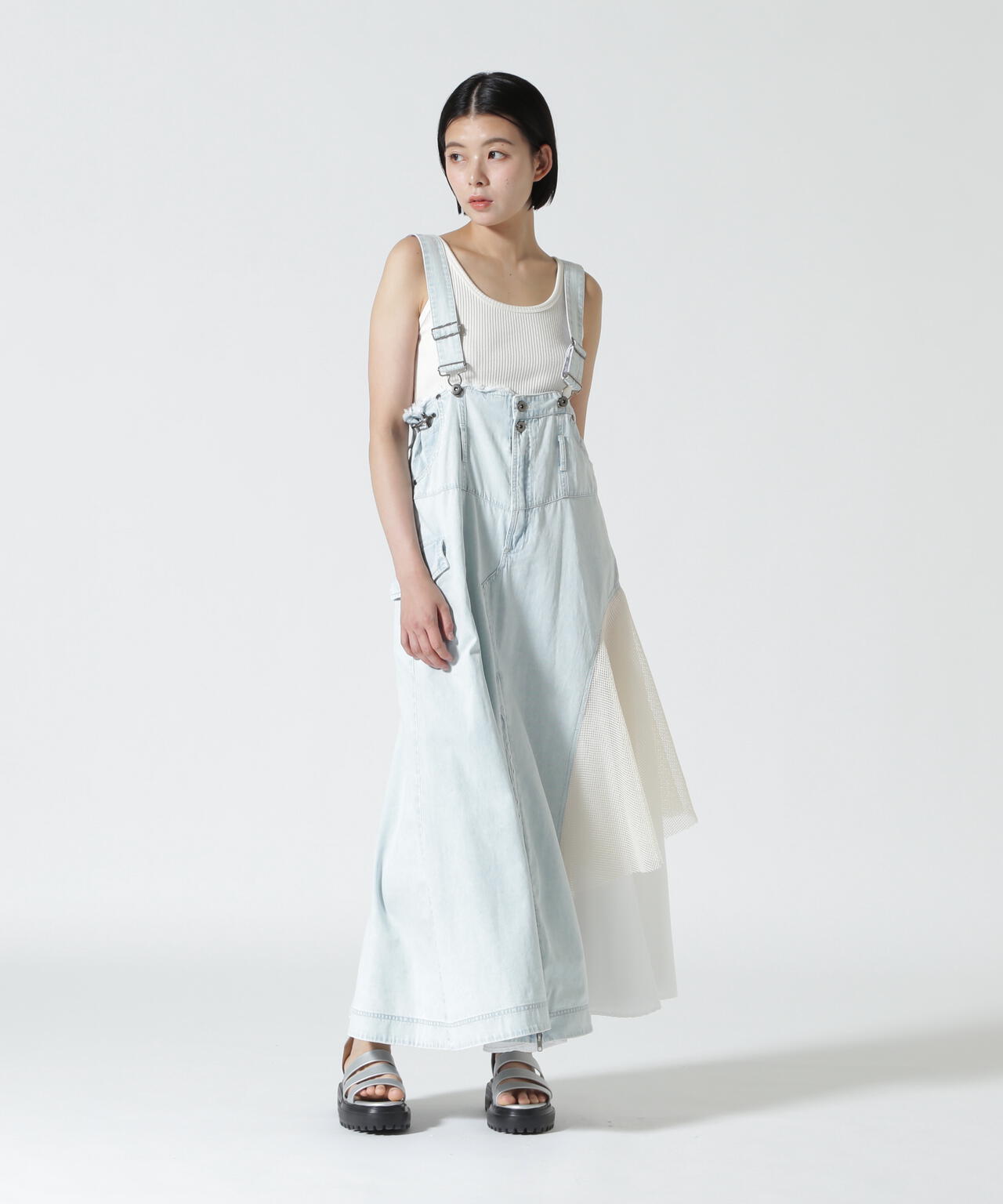 AULA AILA/アウラアイラ/2WAY 3FABRIC JUMPER SKIRT