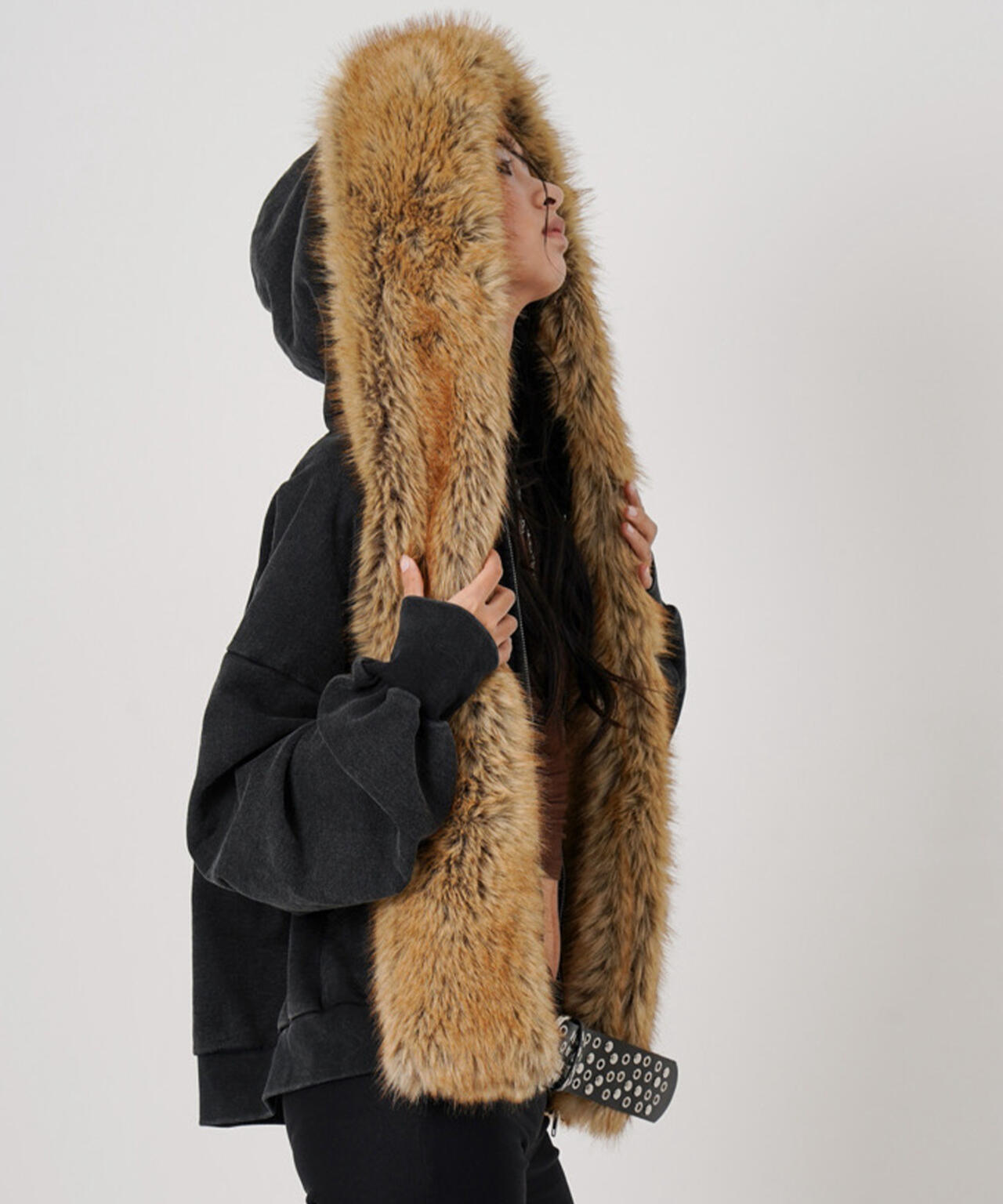 MITSUKI/ミツキ/FAUX MUFFLER HOODIE