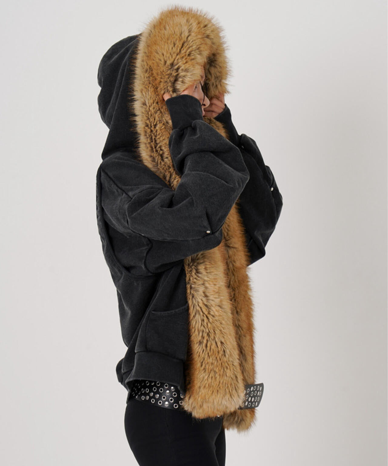 MITSUKI/ミツキ/FAUX MUFFLER HOODIE