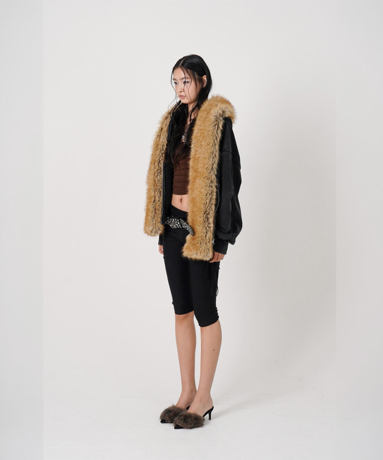 MITSUKI/ミツキ/FAUX MUFFLER HOODIE