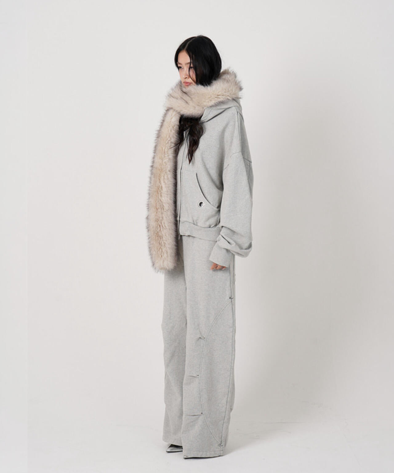 MITSUKI/ミツキ/FAUX MUFFLER HOODIE
