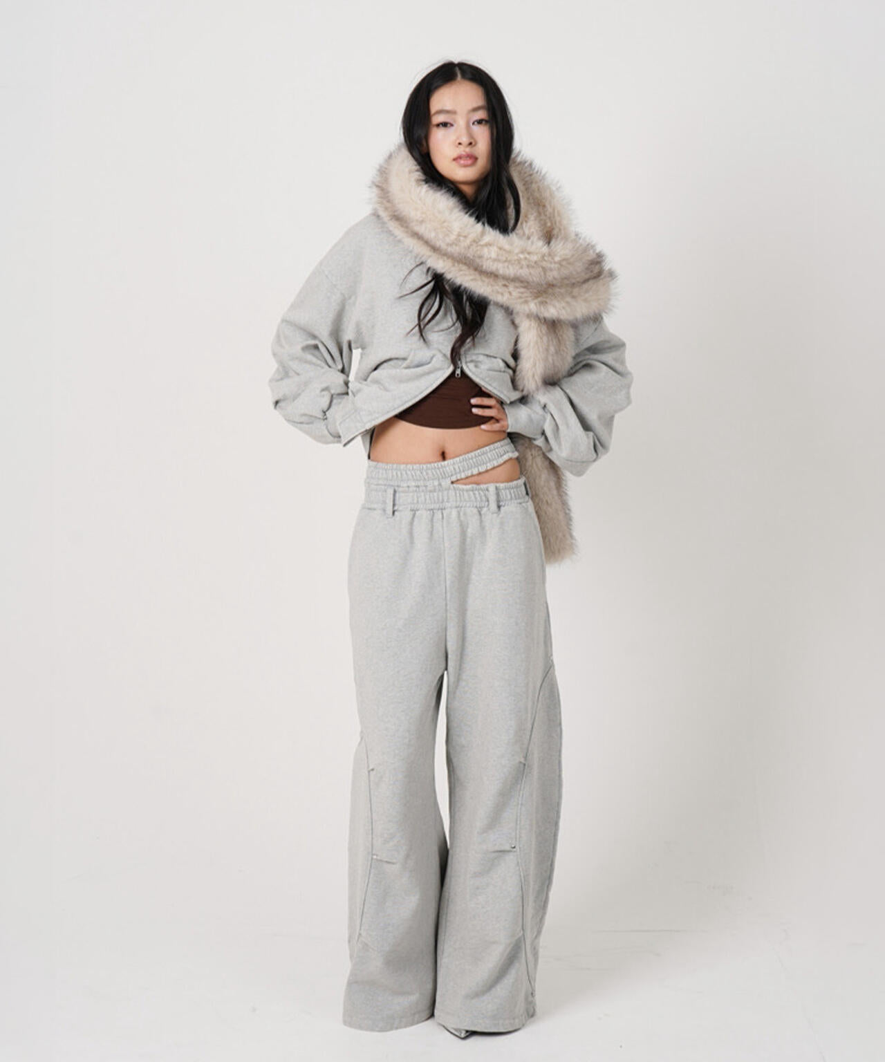 MITSUKI/ミツキ/FAUX MUFFLER HOODIE
