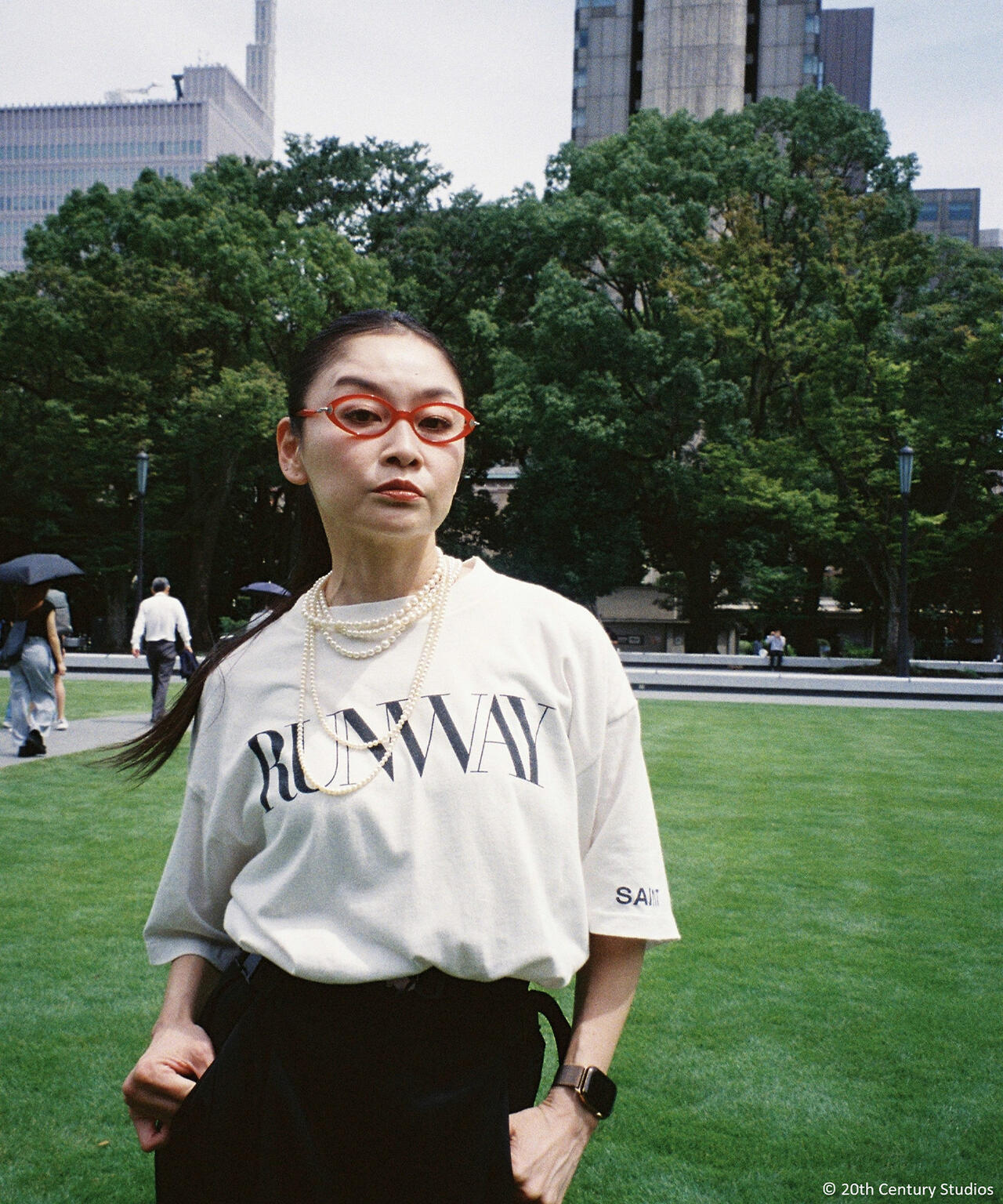 SAINT MICHAEL/セントマイケル/TDWP_SS TEE/RUNWAY/WHITE