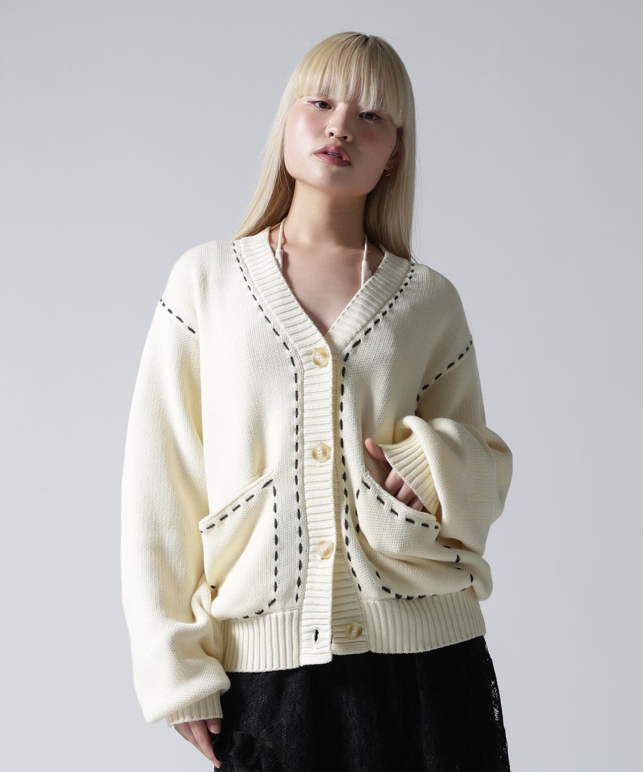 FR(13)NDS/フレンズ/STITCH KNIT CARDIGAN