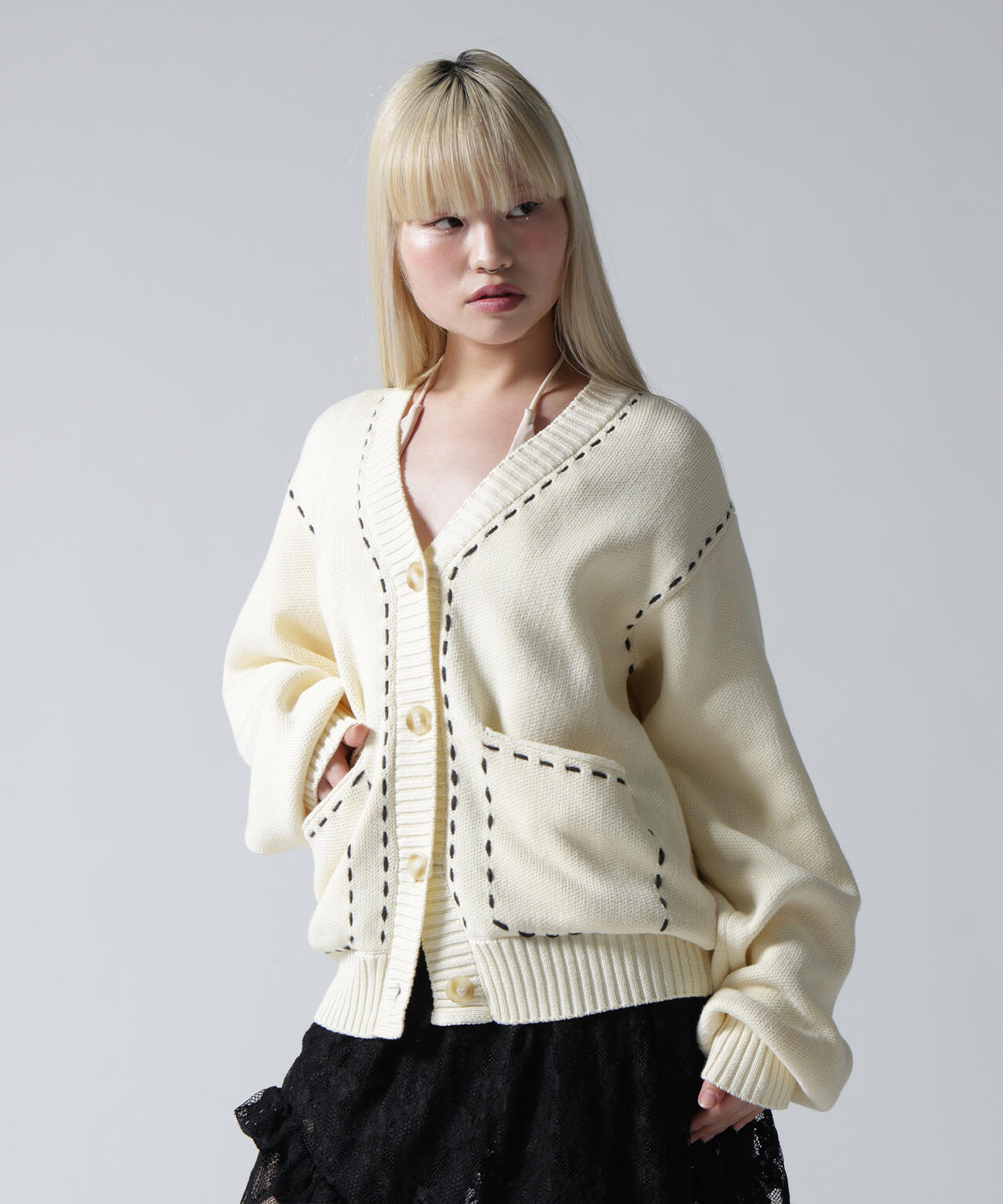 FR(13)NDS/フレンズ/STITCH KNIT CARDIGAN