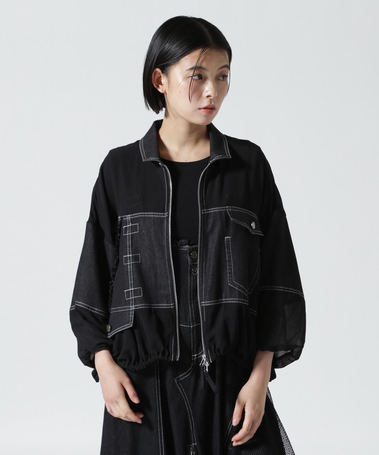 AULA AILA/アウラアイラ/DENIM COMBINATION BLOUSON