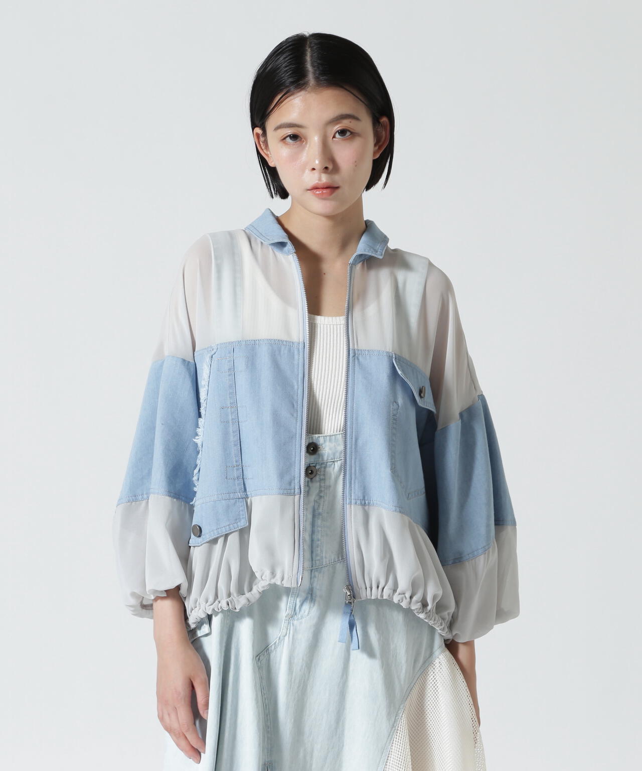 AULA AILA/アウラアイラ/DENIM COMBINATION BLOUSON