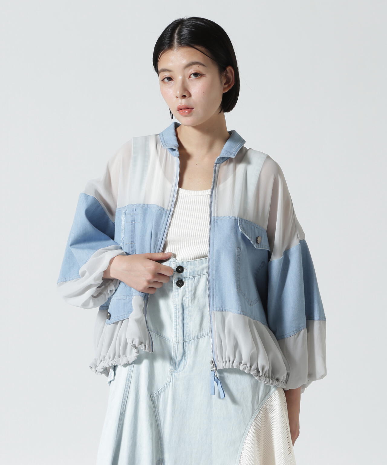AULA AILA/アウラアイラ/DENIM COMBINATION BLOUSON