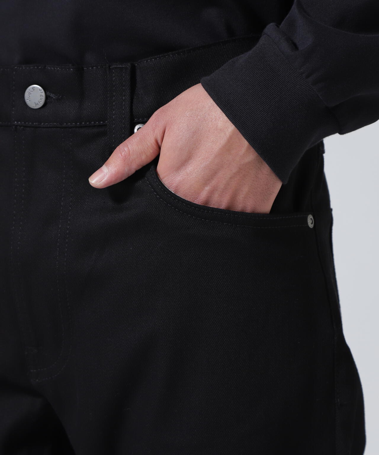 NUDIE JEANS/ヌーディージーンズ/LEAN DEAN /DRY EVER BLACK