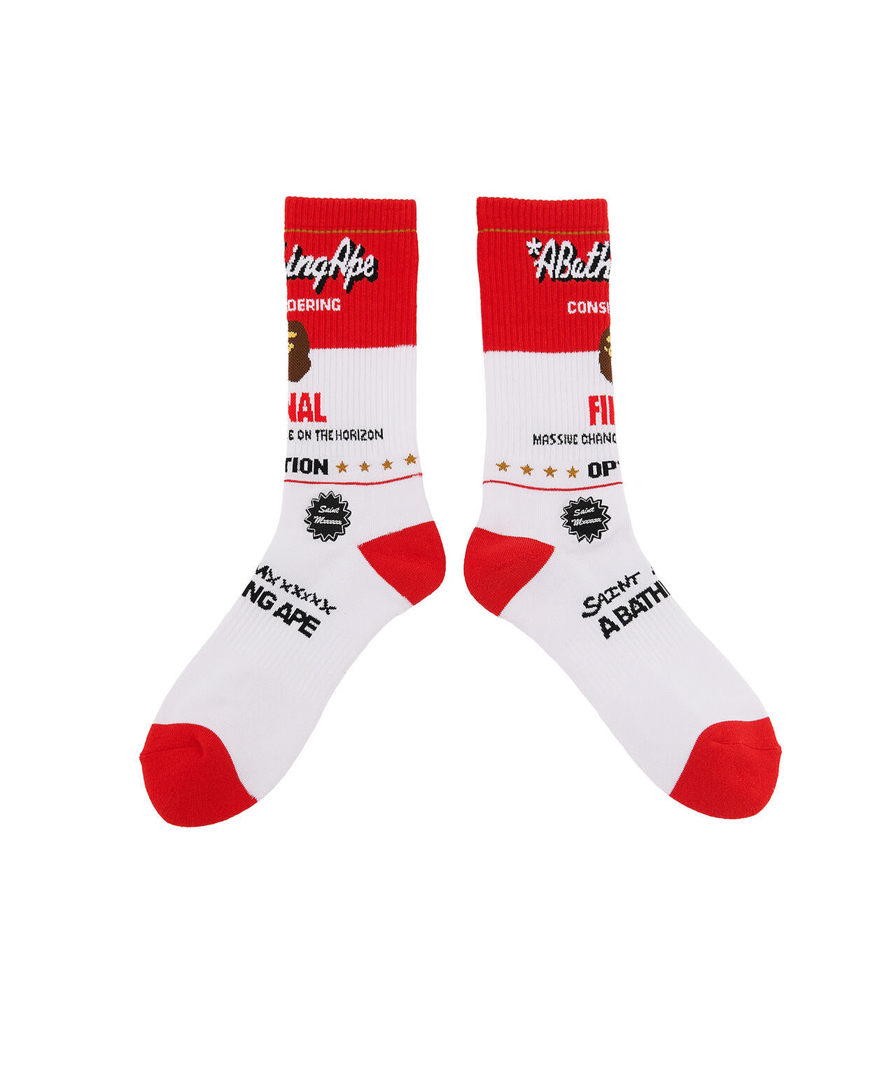 SAINT MICHAEL/セントマイケル/BAPE_SOCKS/FAINAL/WHITE+RED