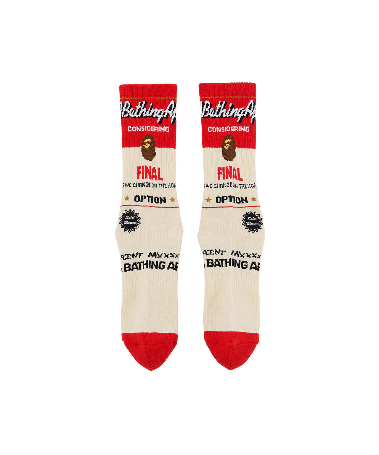 SAINT MICHAEL/セントマイケル/BAPE_SOCKS/FAINAL/ECRU+RED