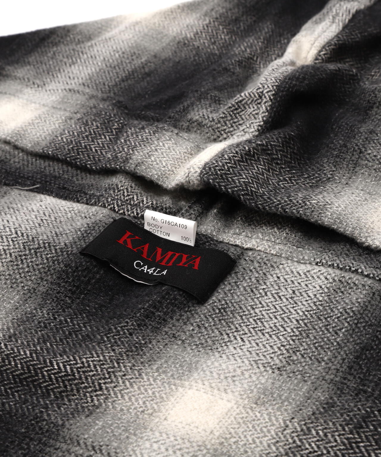KAMIYA×CA4LA/カミヤ×カシラ/HOODED CHECKED STOLE
