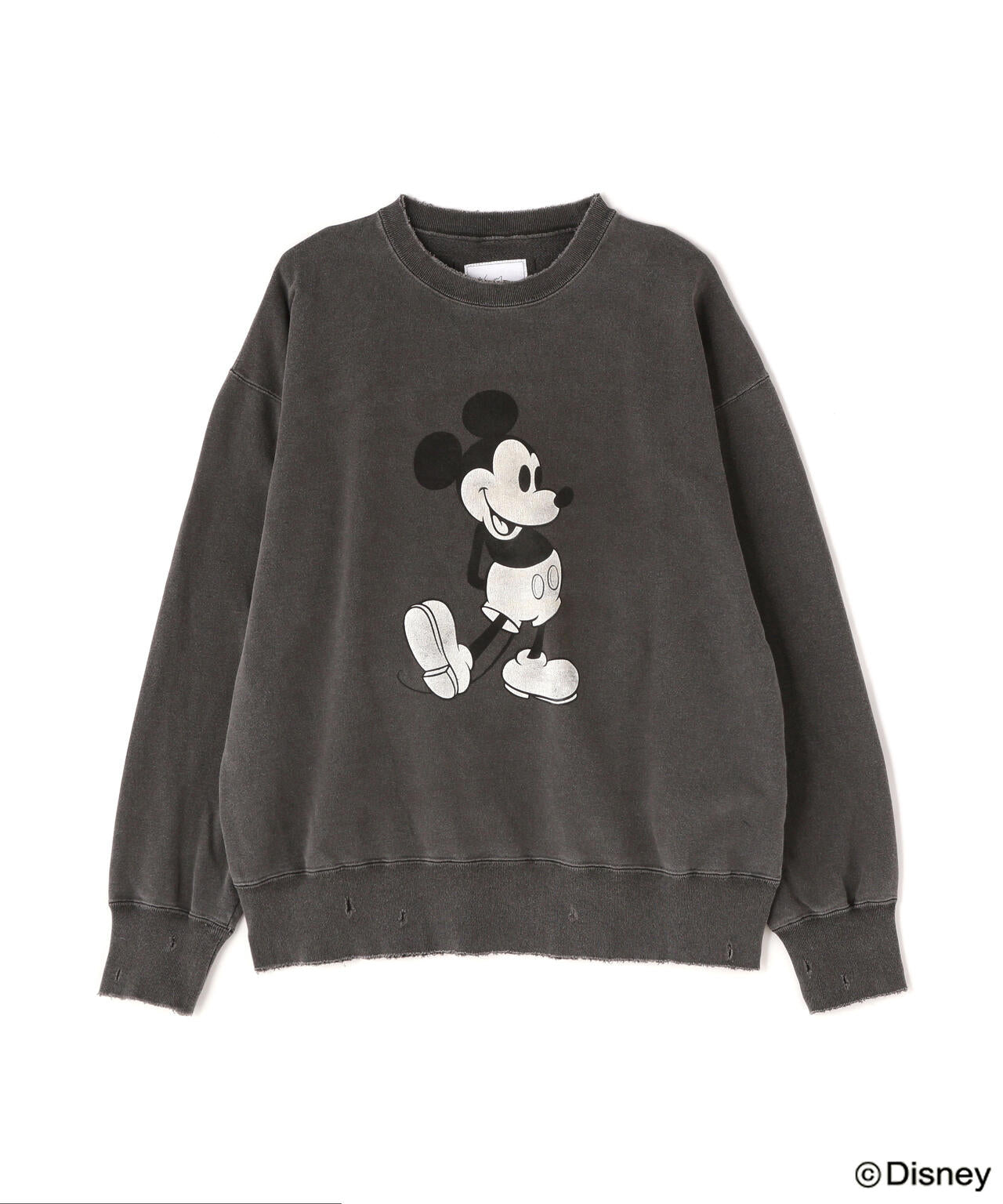 ANCELLM/ "MICKEY PRINT DAMAGE SWEAT SHIRT"