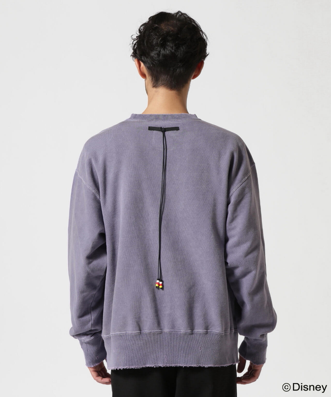 ANCELLM/ "MICKEY PRINT DAMAGE SWEAT SHIRT"