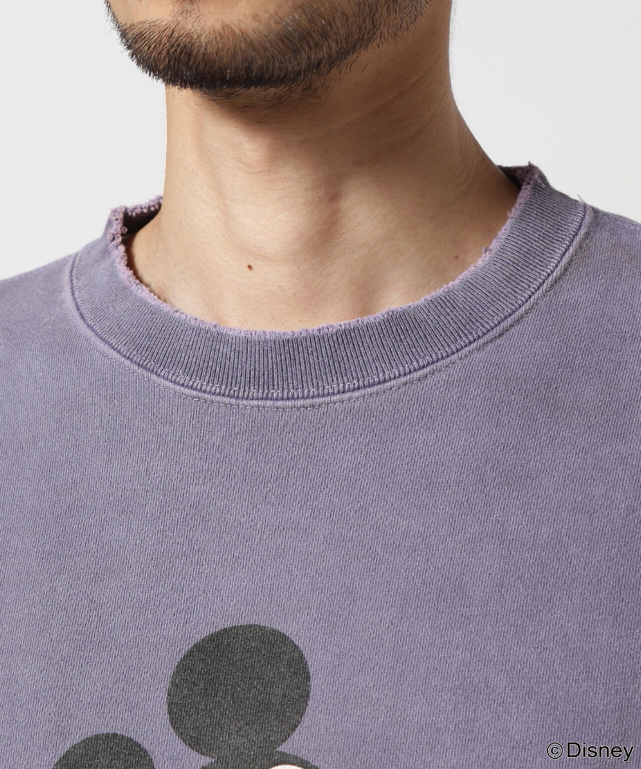 ANCELLM/ "MICKEY PRINT DAMAGE SWEAT SHIRT"