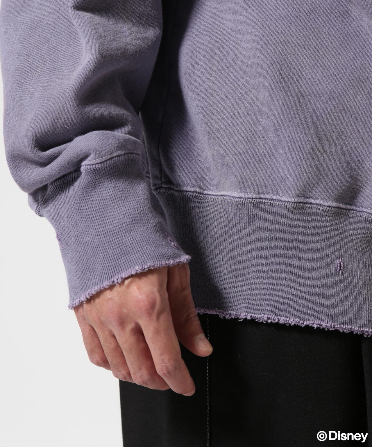 ANCELLM/ "MICKEY PRINT DAMAGE SWEAT SHIRT"