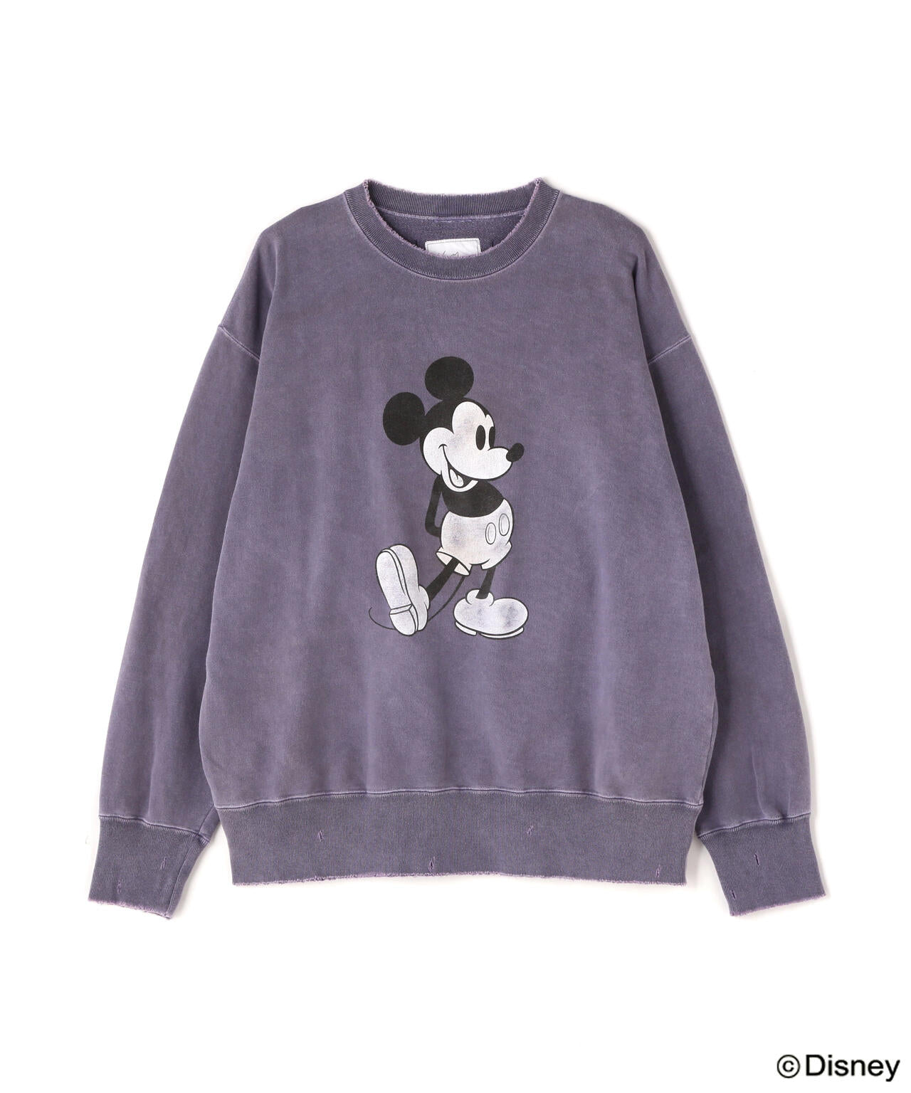 ANCELLM/ "MICKEY PRINT DAMAGE SWEAT SHIRT"