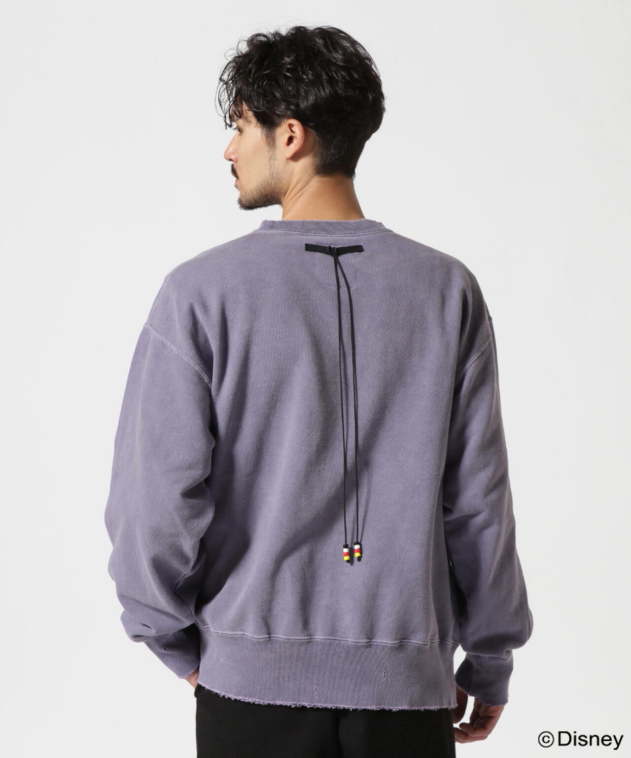 ANCELLM/ "MICKEY PRINT DAMAGE SWEAT SHIRT"