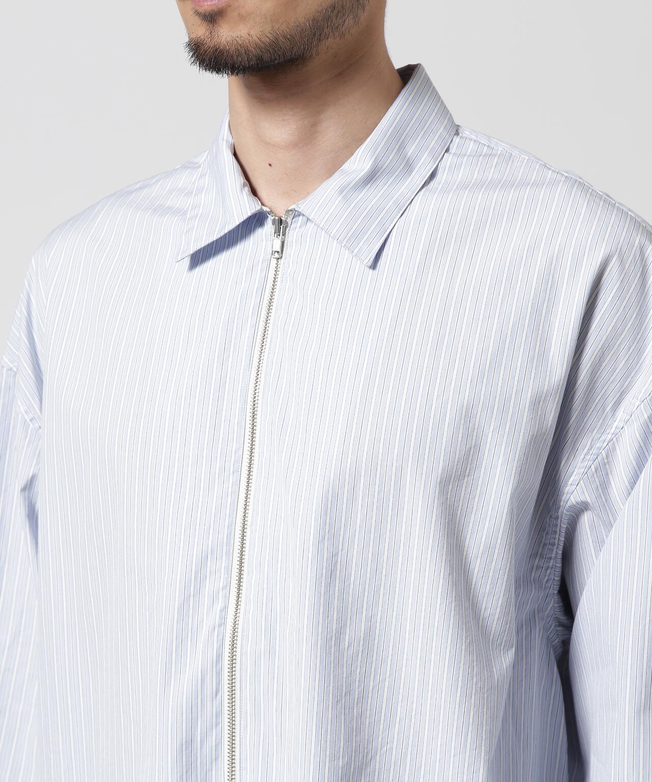 Toironier/トワロニエ/Stripe Half-Zip Shirt