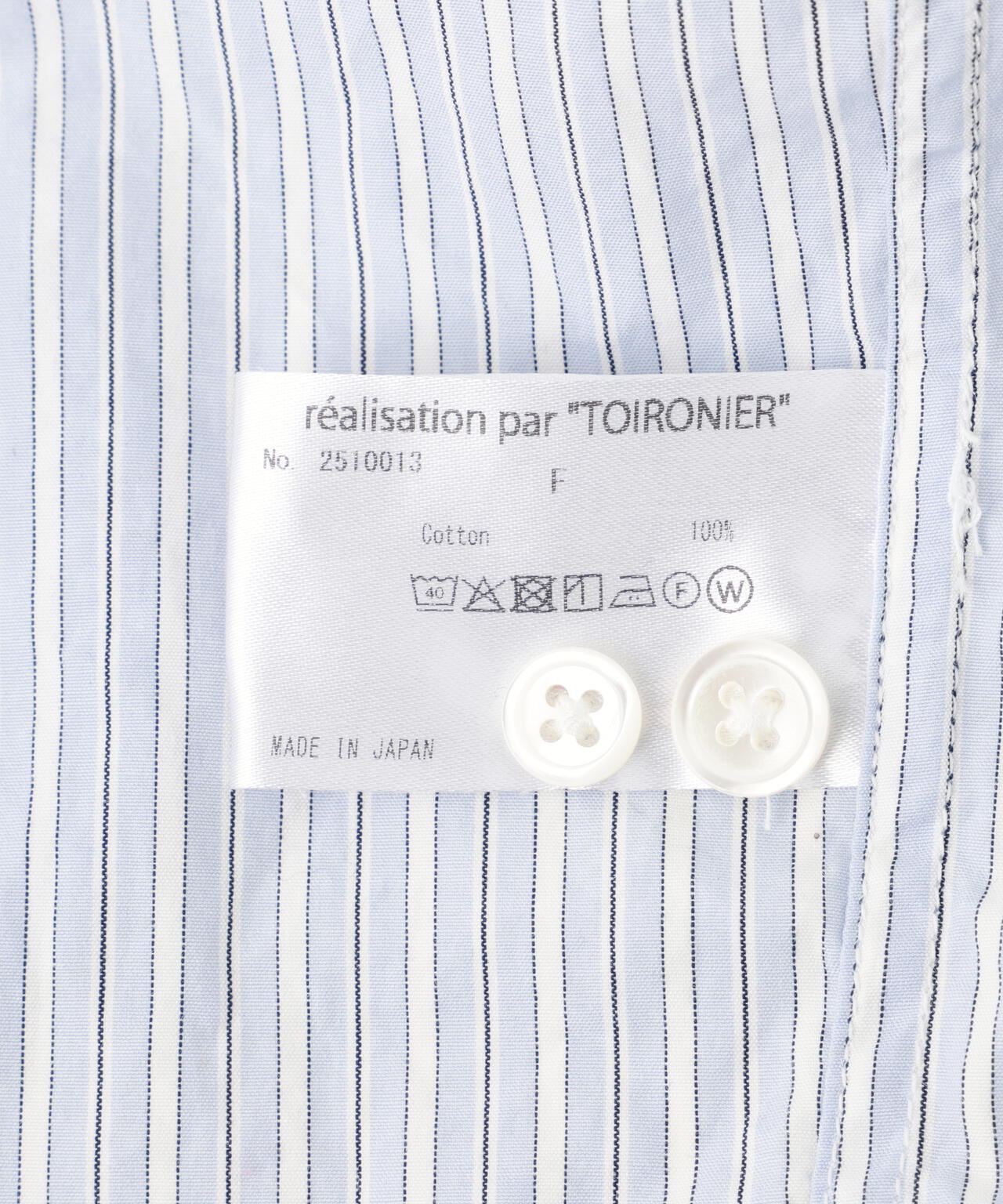 Toironier/トワロニエ/Stripe Half-Zip Shirt