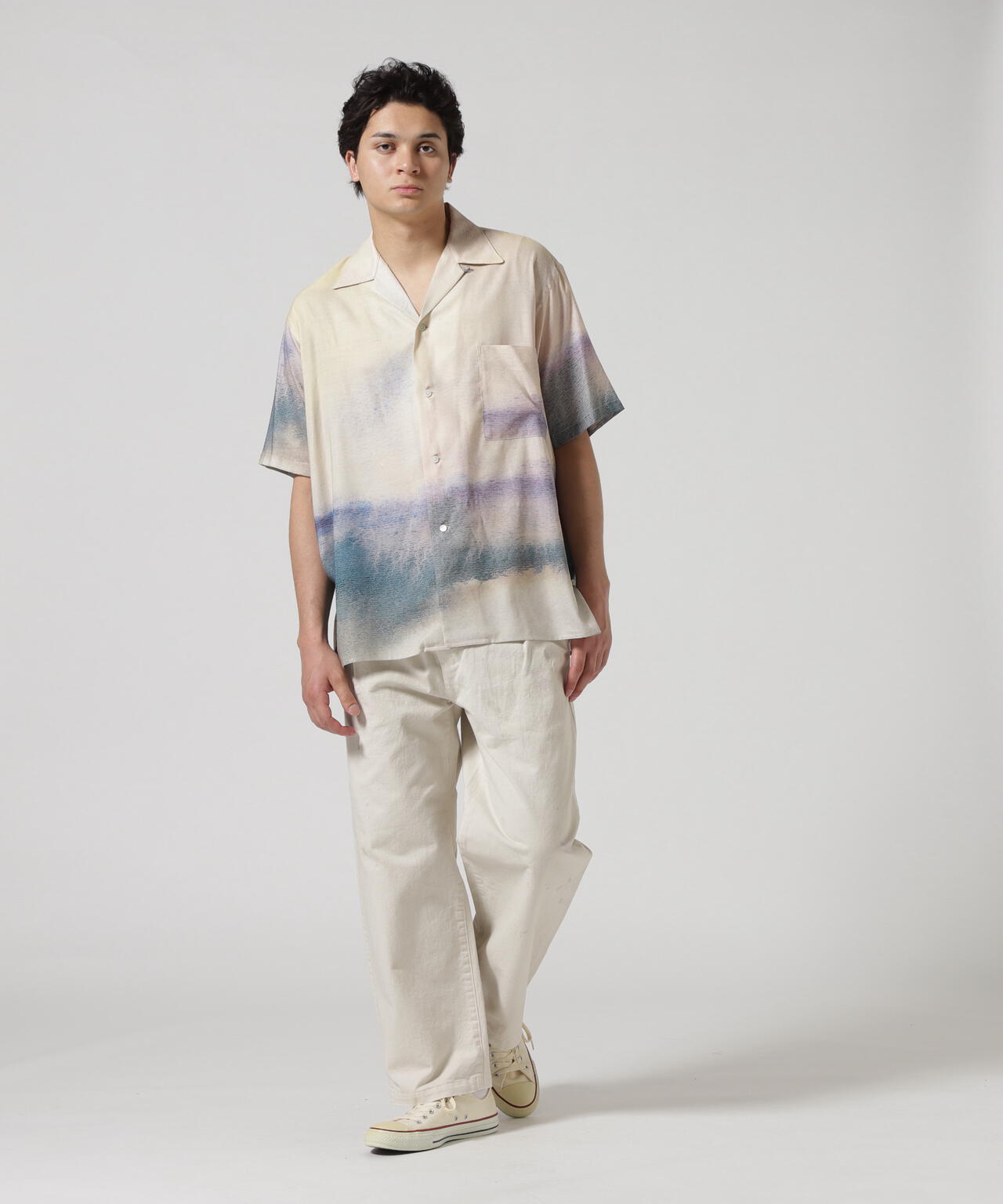 YOKE/ヨーク/LANDSCAPE OPEN COLLER SHIRT