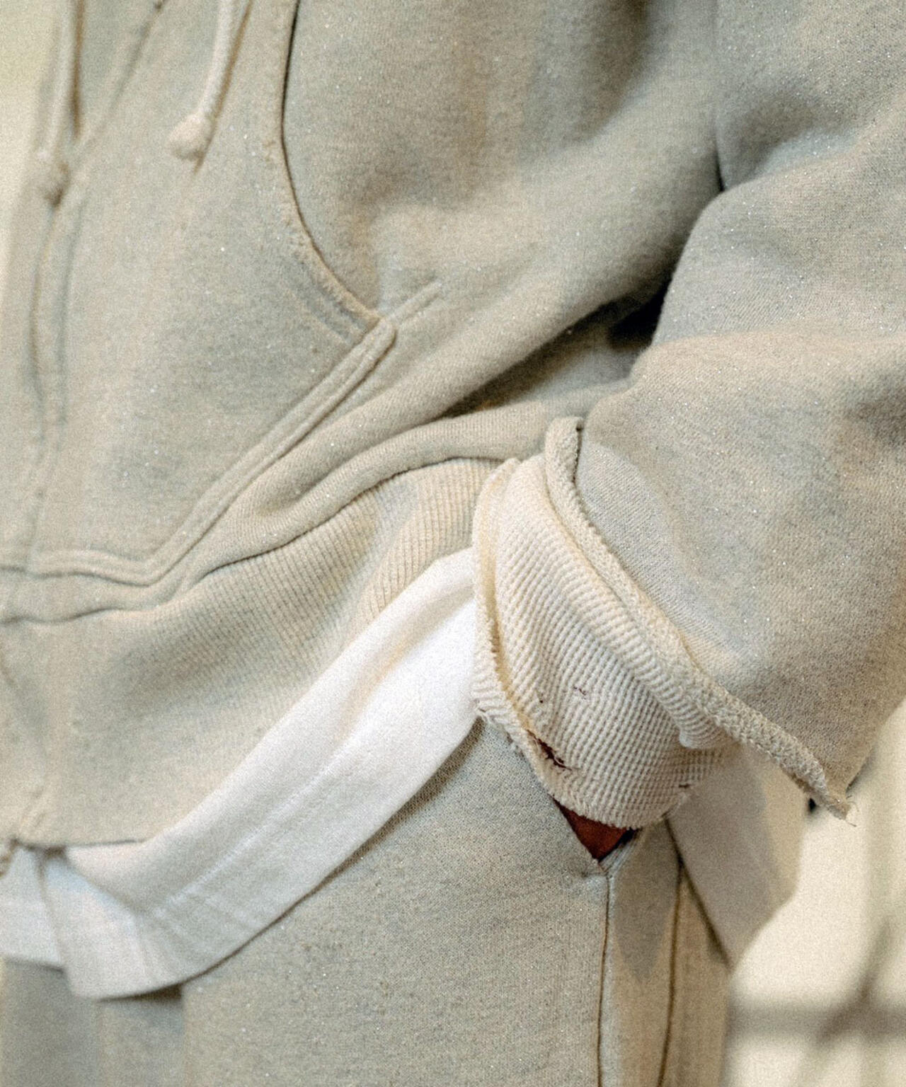 ANCELLM/アンセルム/LAYERED ZIP－UP HOODIE EX