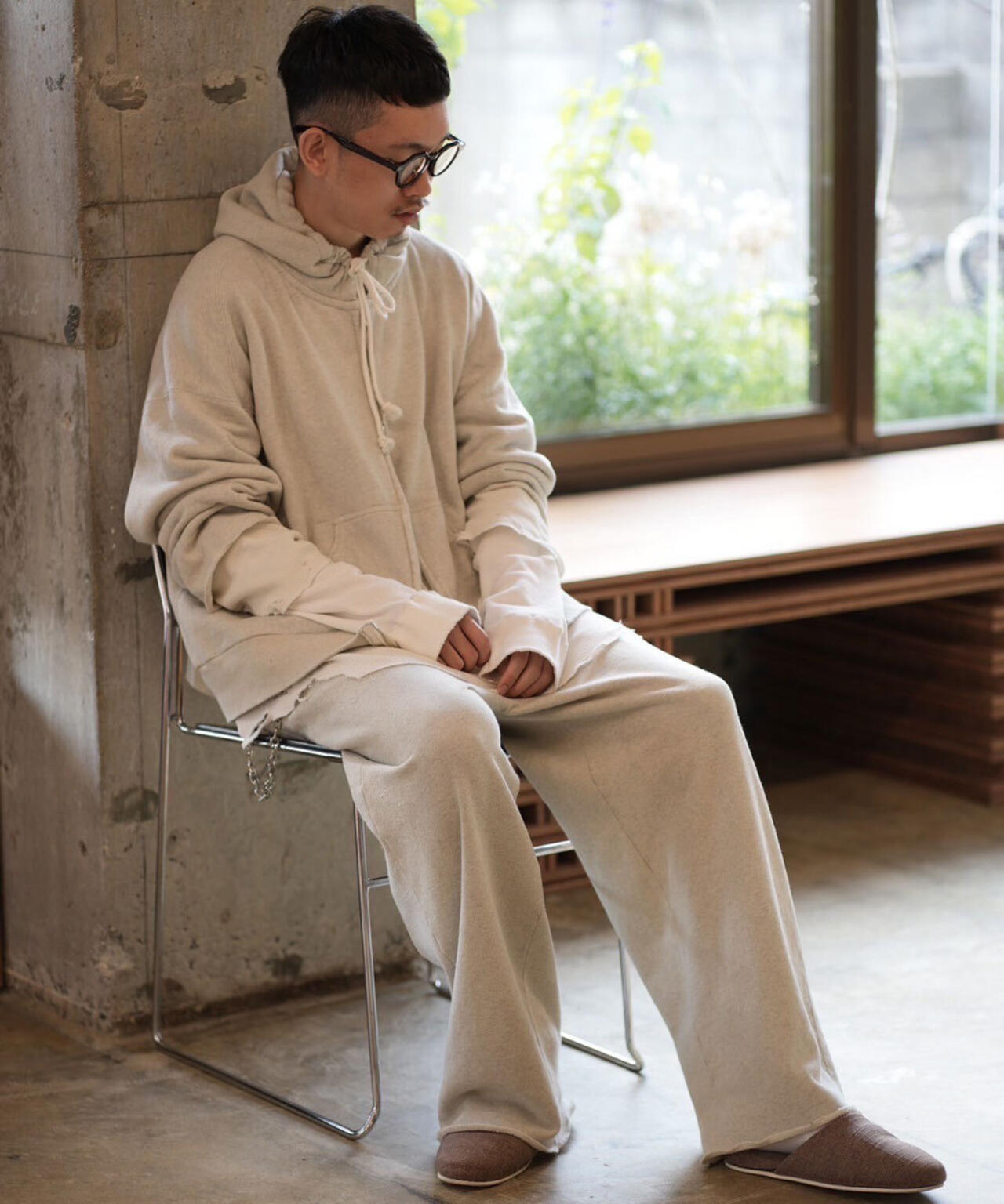ANCELLM/アンセルム/LAYERED ZIP－UP HOODIE EX