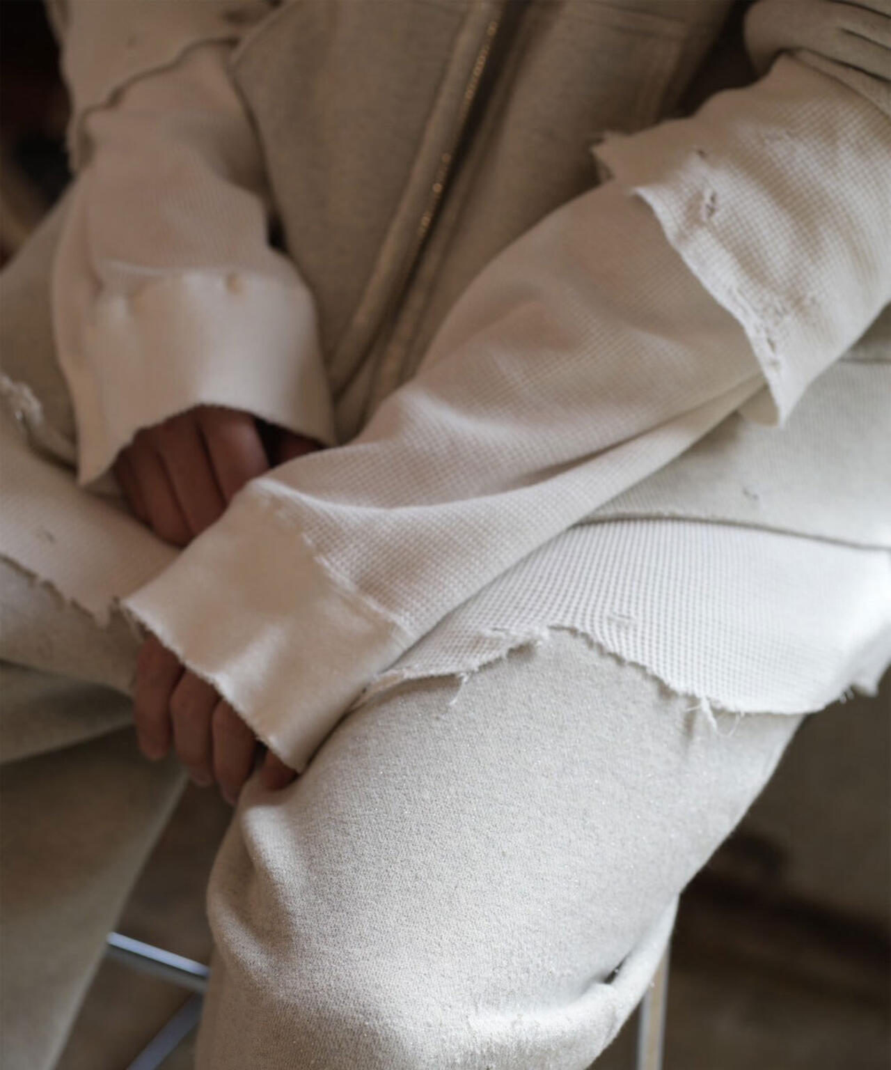 ANCELLM/アンセルム/LAYERED ZIP－UP HOODIE EX