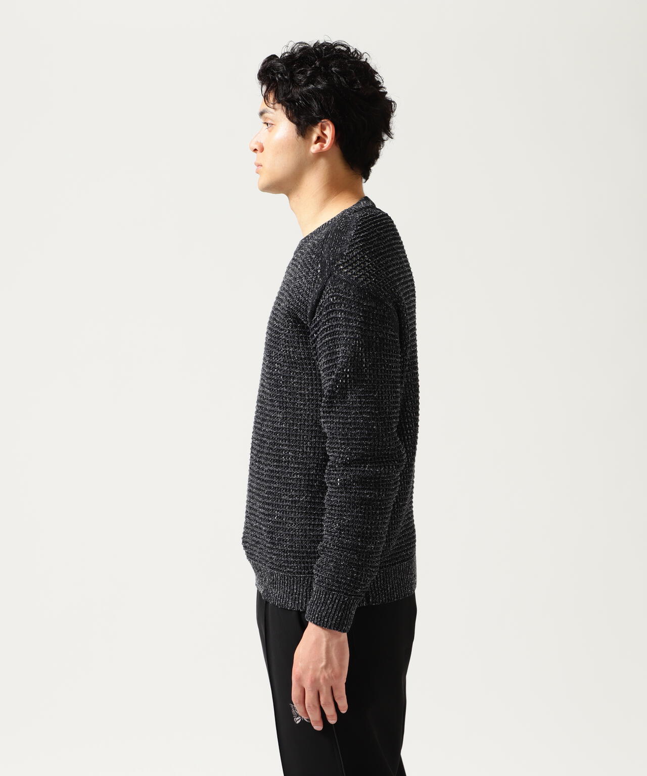 YOKE/ヨーク/MESH KNITTED CREWNECK SWEATER