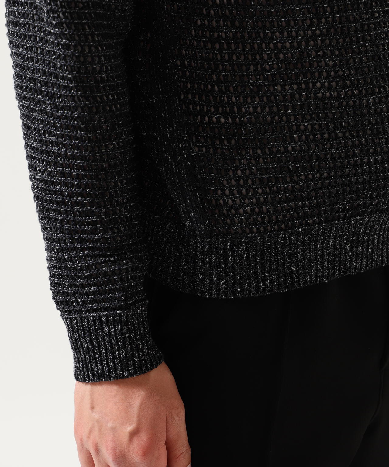 YOKE/ヨーク/MESH KNITTED CREWNECK SWEATER