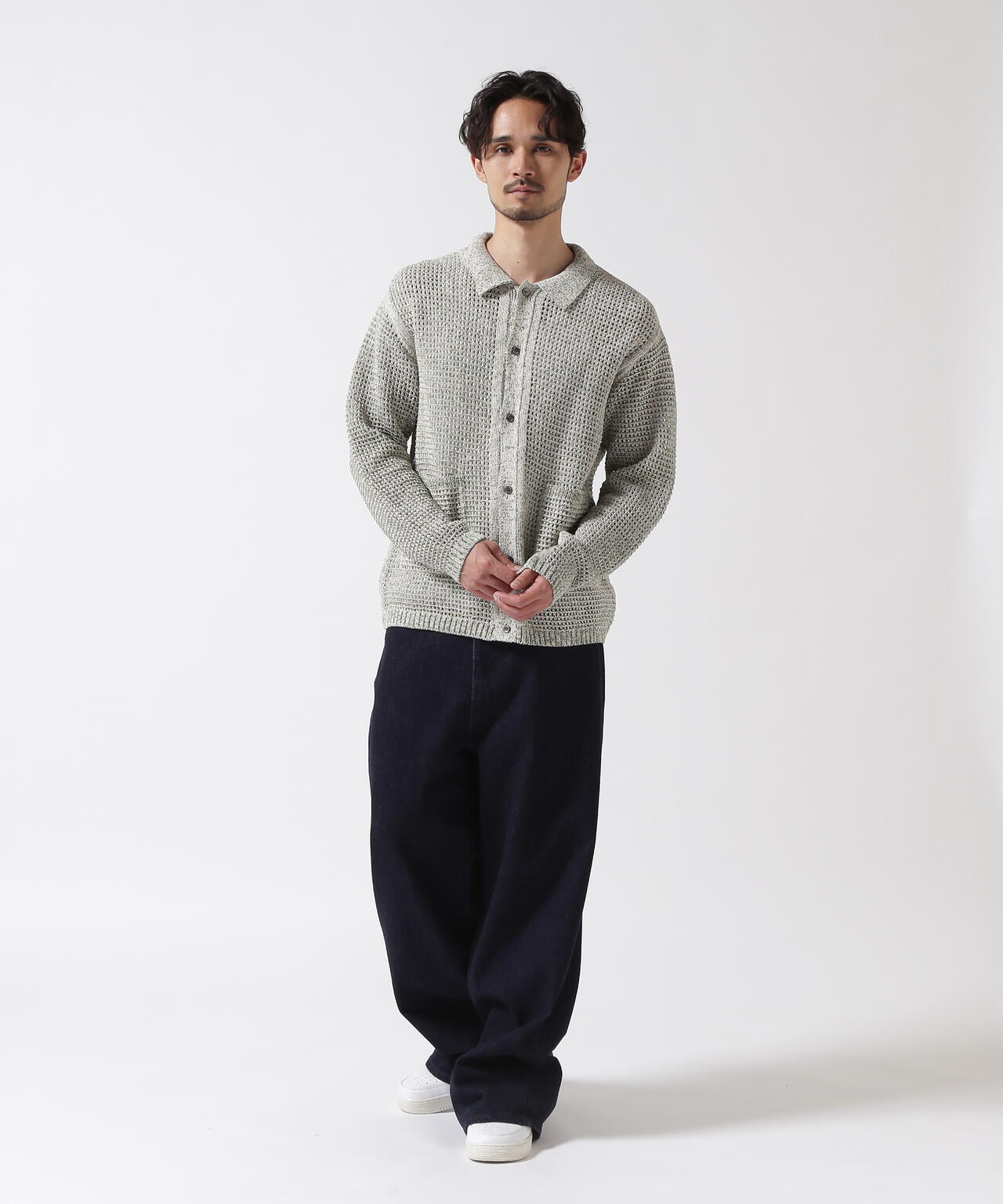 YOKE / ヨーク / MESH KNITTED SHIRT CARDIGAN