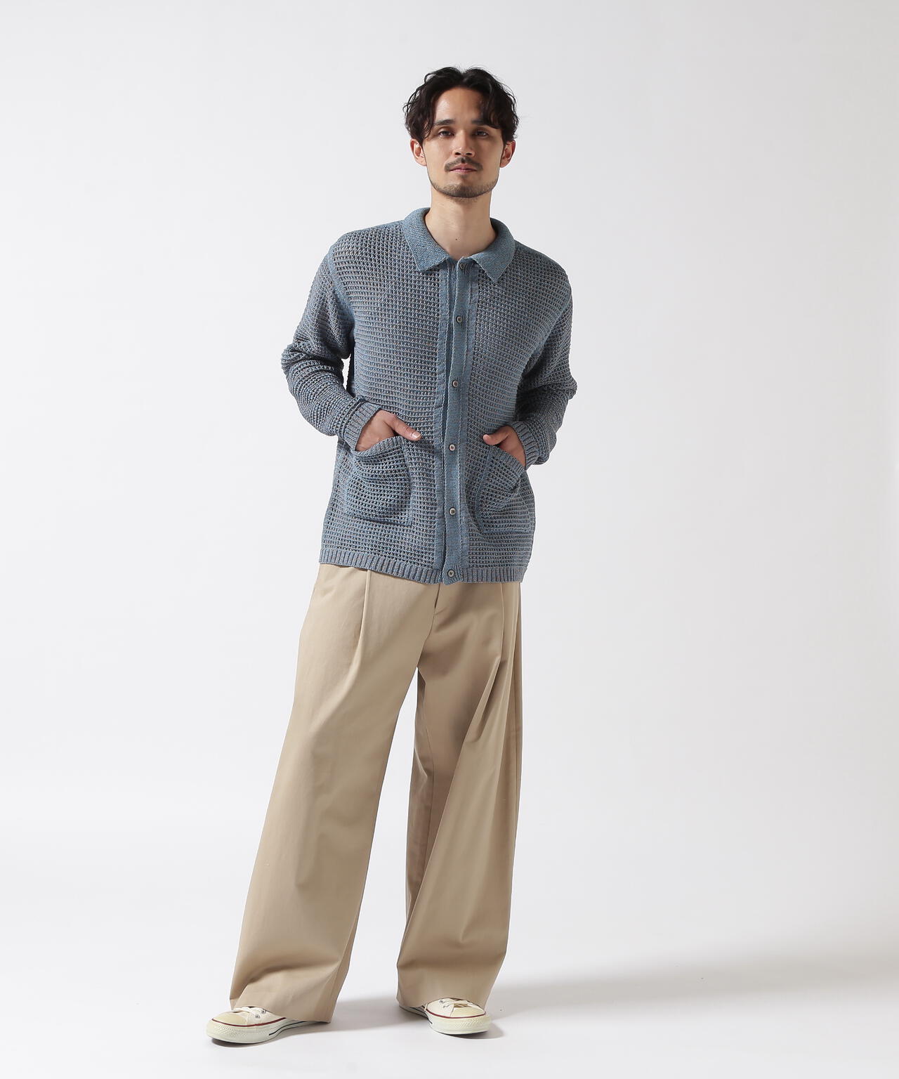 YOKE / ヨーク / MESH KNITTED SHIRT CARDIGAN