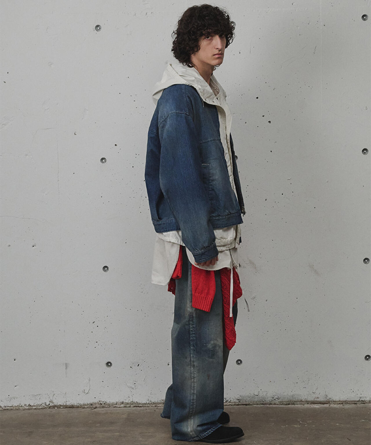 ANCELLM/アンセルム/AGING MIDDLE STRAIGHT 5P DENIM/ANC-PT121-A