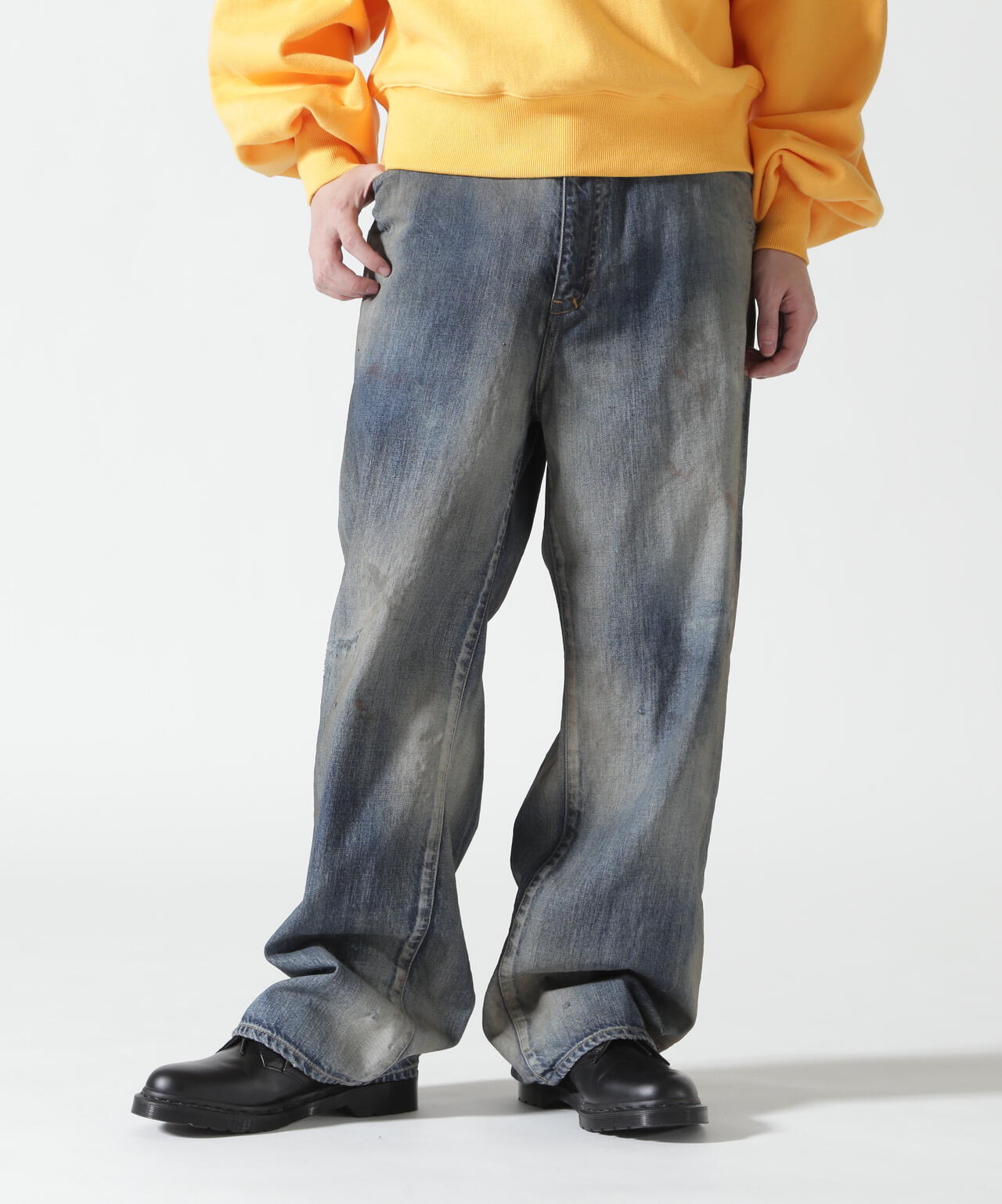 ANCELLM/アンセルム/AGING MIDDLE STRAIGHT 5P DENIM/ANC-PT121-A