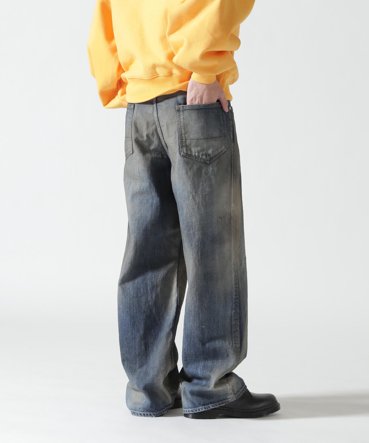 ANCELLM/アンセルム/AGING MIDDLE STRAIGHT 5P DENIM/ANC-PT121-A